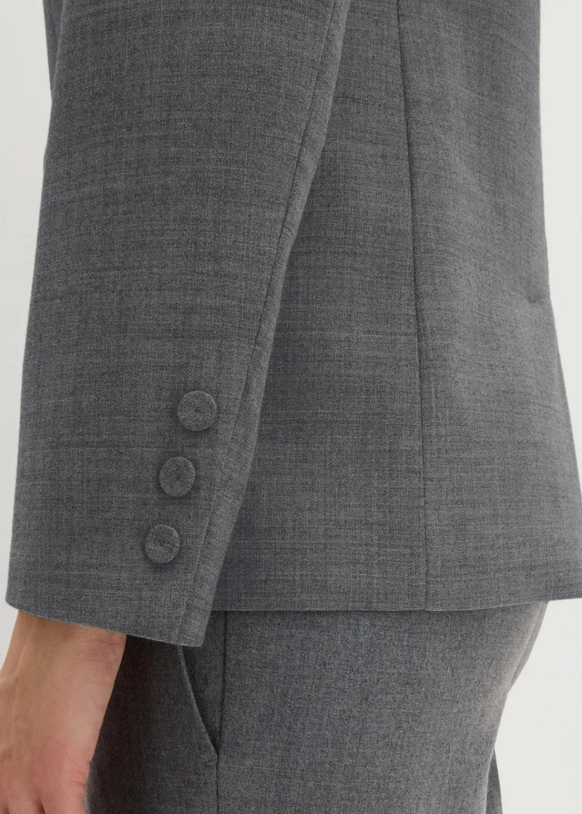 bonprix Bekleidung·Basics|Blazer^Doppelreihiger Wollblazer mittelgrau meliert