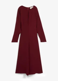 bonprix Kleider|Bekleidung·Pullover & Strickjacken^Drapiertes Midikleid ahornrot