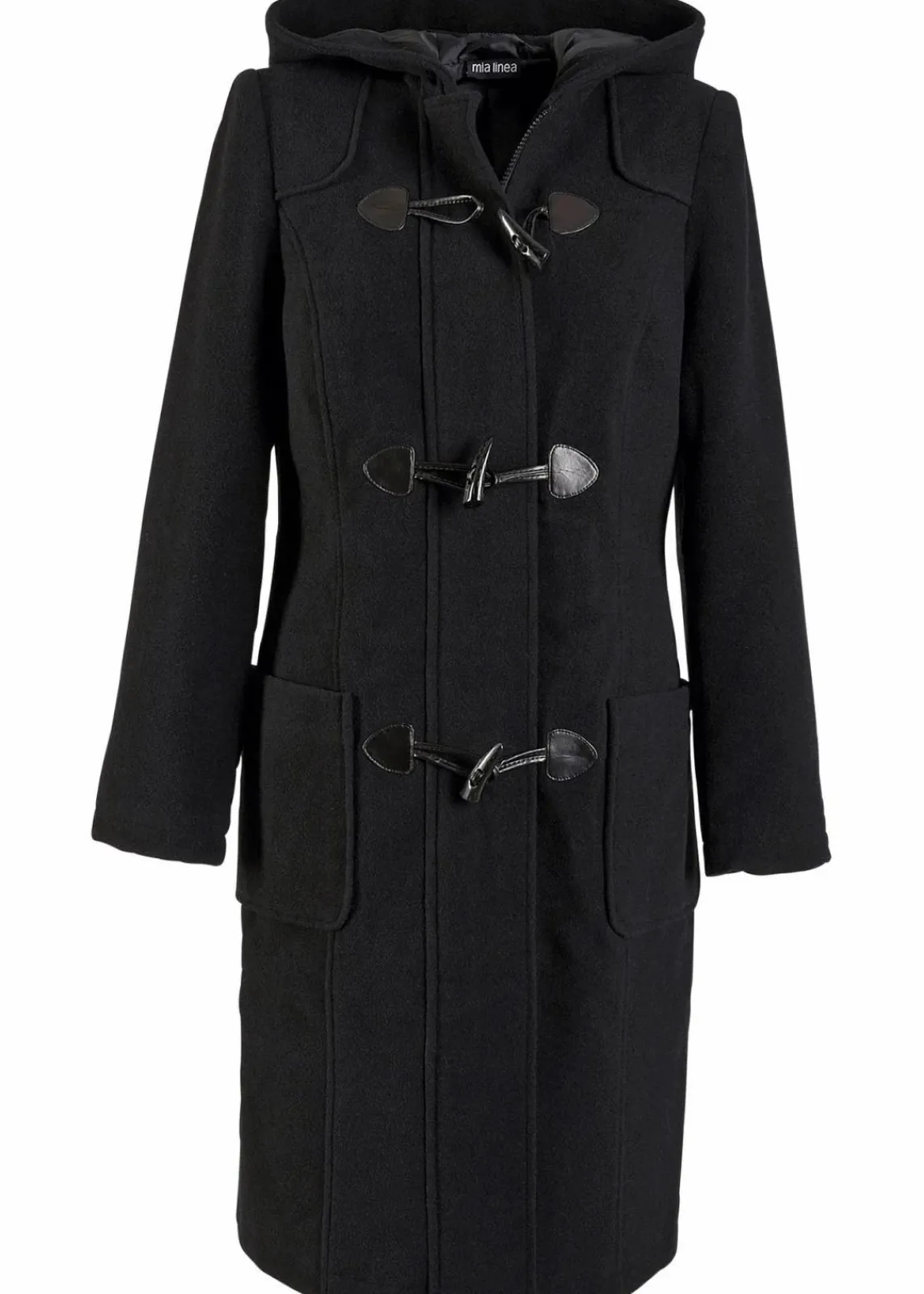 bonprix Bekleidung·Hosen|Jacken & Mäntel^Dufflecoat in Wolloptik schwarz