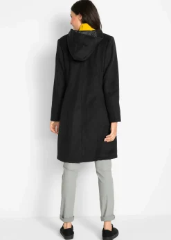bonprix Bekleidung·Hosen|Jacken & Mäntel^Dufflecoat in Wolloptik schwarz
