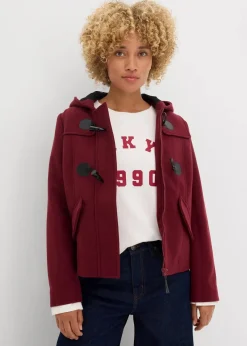 bonprix Jacken & Mäntel|Bekleidung·Hosen^Duffle-Jacke, Wollimitat dunkelbeere