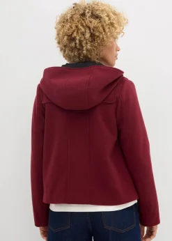 bonprix Jacken & Mäntel|Bekleidung·Hosen^Duffle-Jacke, Wollimitat dunkelbeere