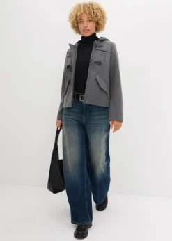 bonprix Bekleidung·Hosen|Jacken & Mäntel^Duffle-Jacke, Wollimitat anthrazit