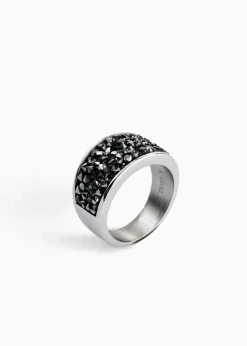 bonprix Schmuck|Schuhe & Accessoires In Spezialgrößen·Schmuck^Edelstahlring veredelt mit Glaskristallen silberfarben rhodiniert