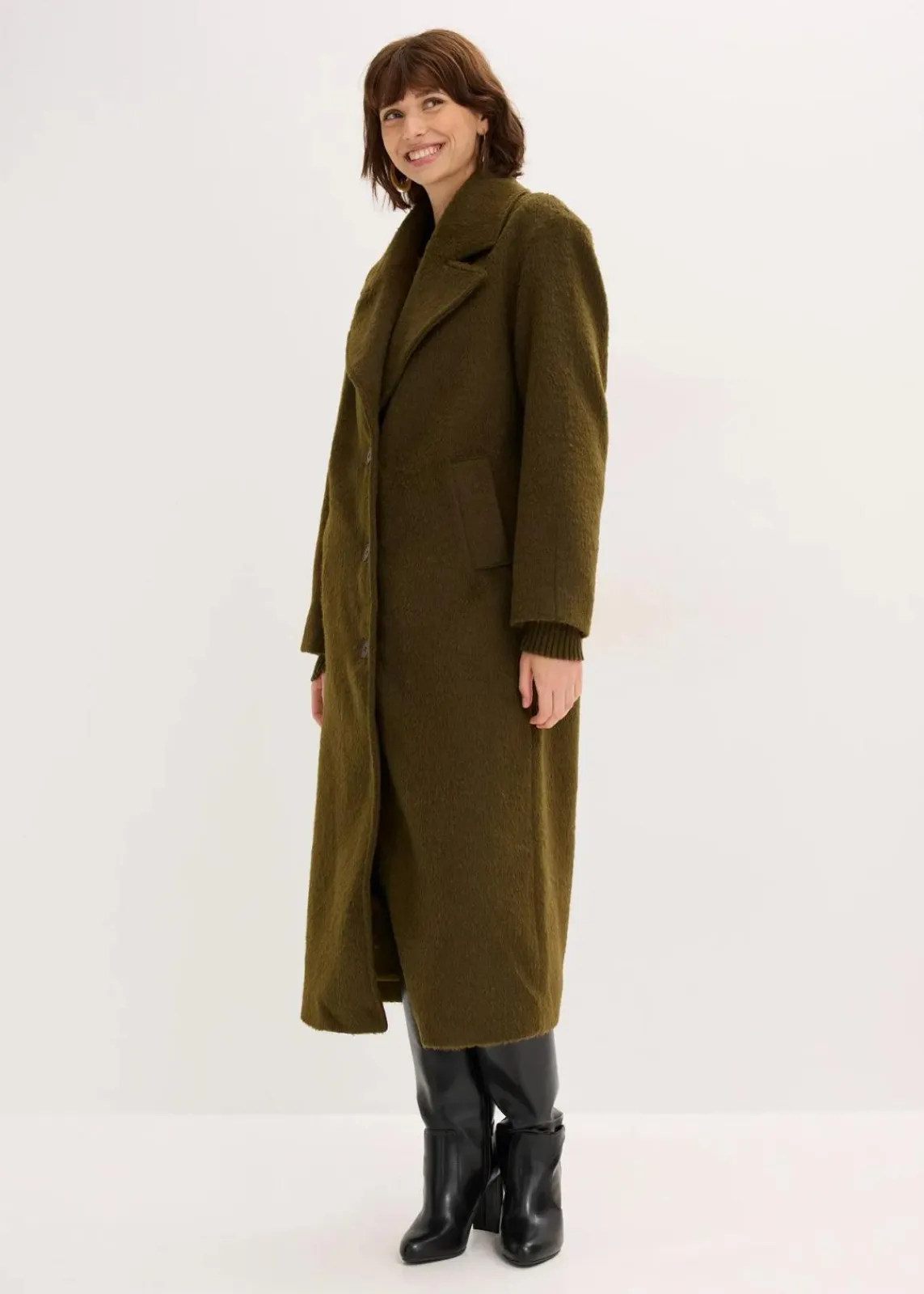 bonprix Bekleidung·Hosen|Jacken & Mäntel^Einreihiger Oversize-Mantel erdoliv