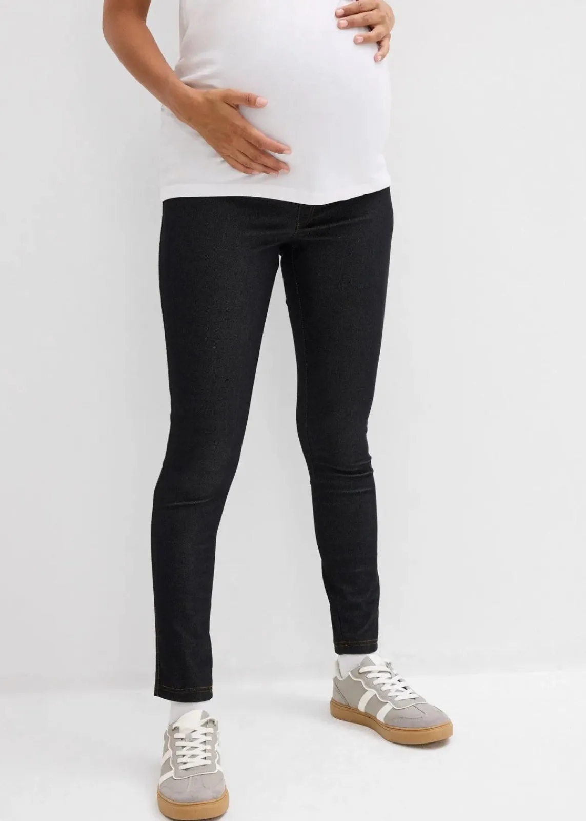 bonprix Bekleidung·Blazer|Umstandsmode^Elastische Umstands-Leggings in Jeansoptik schwarz denim