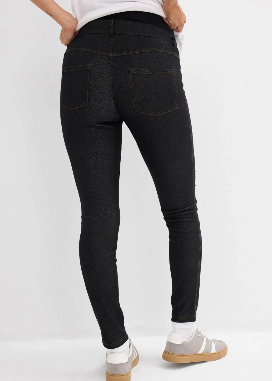 bonprix Bekleidung·Blazer|Umstandsmode^Elastische Umstands-Leggings in Jeansoptik schwarz denim
