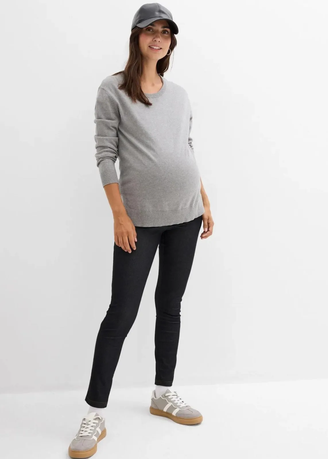 bonprix Bekleidung·Blazer|Umstandsmode^Elastische Umstands-Leggings in Jeansoptik schwarz denim