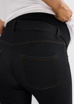bonprix Bekleidung·Blazer|Umstandsmode^Elastische Umstands-Leggings in Jeansoptik schwarz denim