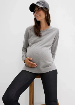 bonprix Bekleidung·Blazer|Umstandsmode^Elastische Umstands-Leggings in Jeansoptik schwarz denim