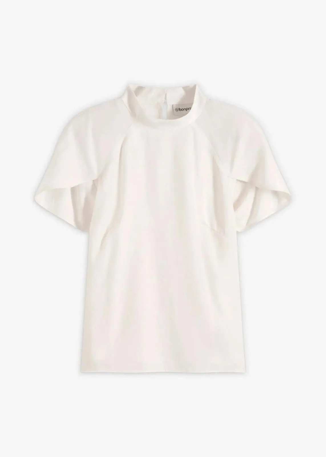 bonprix Blusen & Tuniken|Bekleidung·Jacken & Mäntel^Elegante Kurzarmbluse aus glänzenden Satin wollweiß