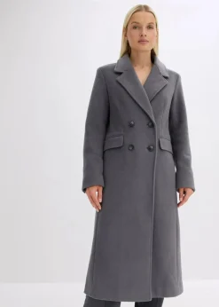 bonprix Bekleidung·Hosen|Jacken & Mäntel^Eleganter Zweireihiger Mantel schiefergrau