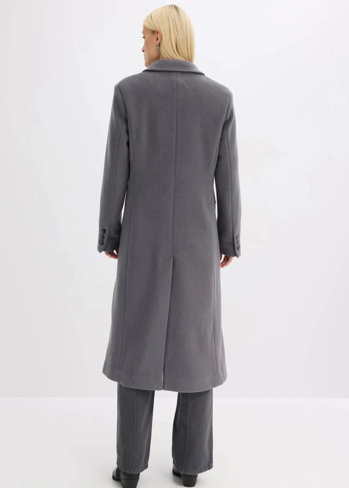 bonprix Bekleidung·Hosen|Jacken & Mäntel^Eleganter Zweireihiger Mantel schiefergrau