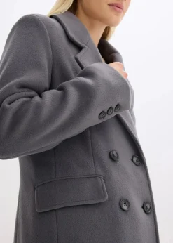 bonprix Bekleidung·Hosen|Jacken & Mäntel^Eleganter Zweireihiger Mantel schiefergrau