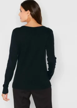 bonprix Pullover & Strickjacken|Basics^Enge Feinstrickjacke schwarz
