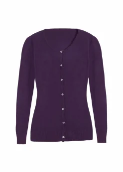 bonprix Bekleidung·Umstandsmode|Strickmode^Enge Feinstrickjacke dunkellila