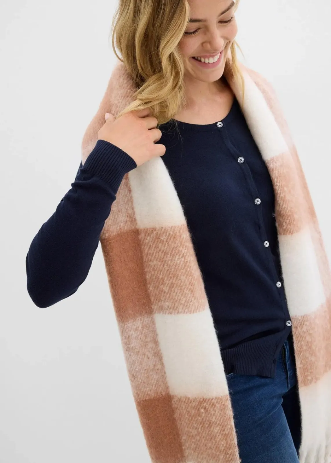 bonprix Pullover & Strickjacken|Basics^Enge Feinstrickjacke dunkelblau