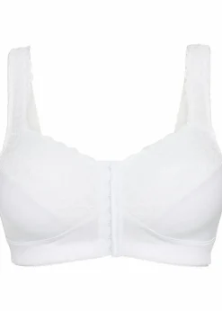 bonprix Wäsche·Große Cups D-H|Wäsche·Bhs^Entlastungs-BH ohne Bügel mit komfortablem Vorderverschluss weiß
