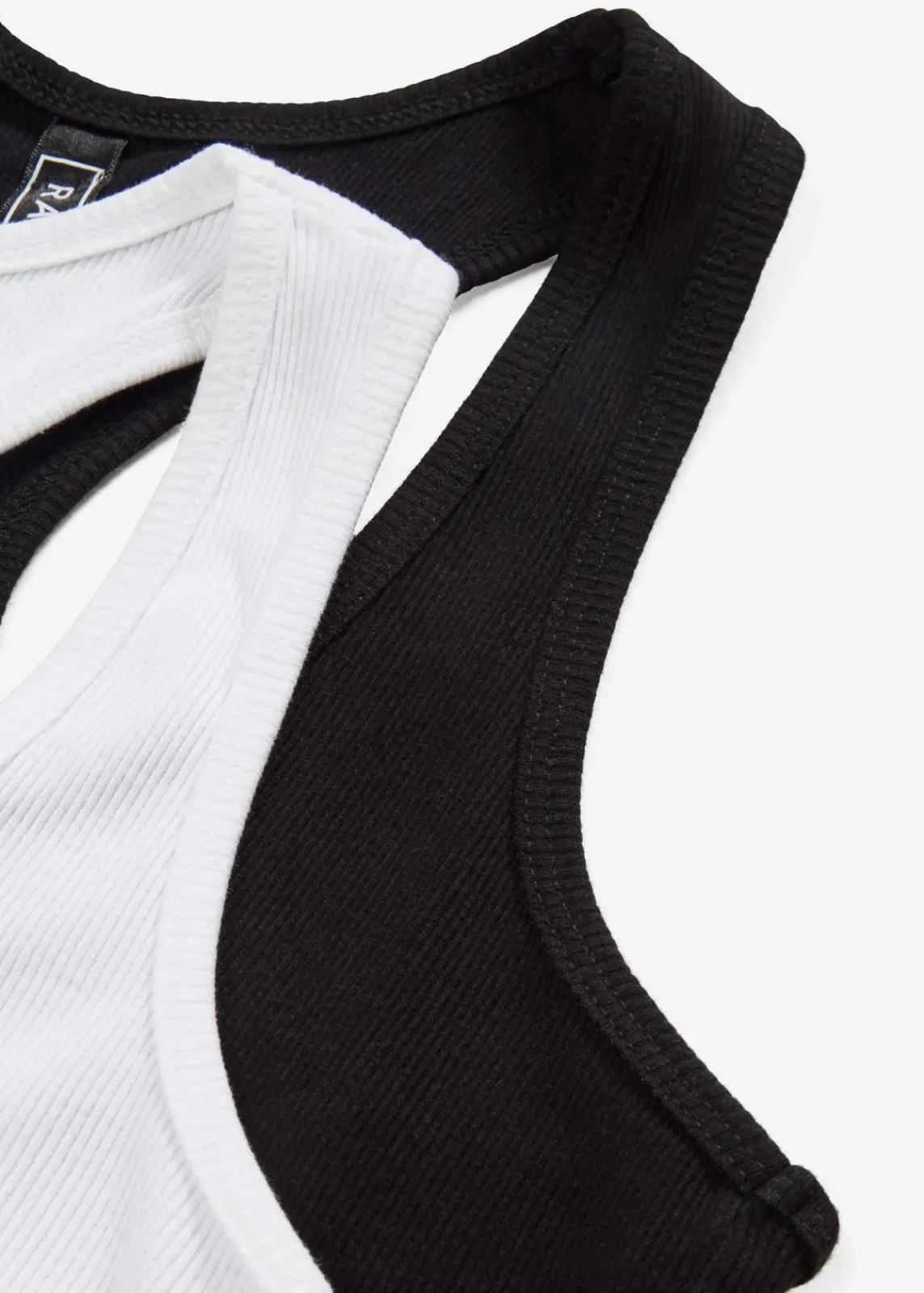 bonprix Nachhaltigere Materialien|Shirts & Tops^2er-Pack Ripp-Tanktop schwarz + weiß