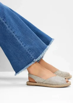 bonprix Slipper & Halbschuhe|Sommerschuhe^Espadrilles champagner glitzer