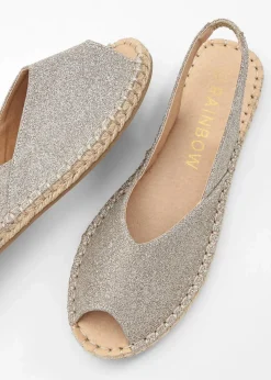 bonprix Slipper & Halbschuhe|Sommerschuhe^Espadrilles champagner glitzer