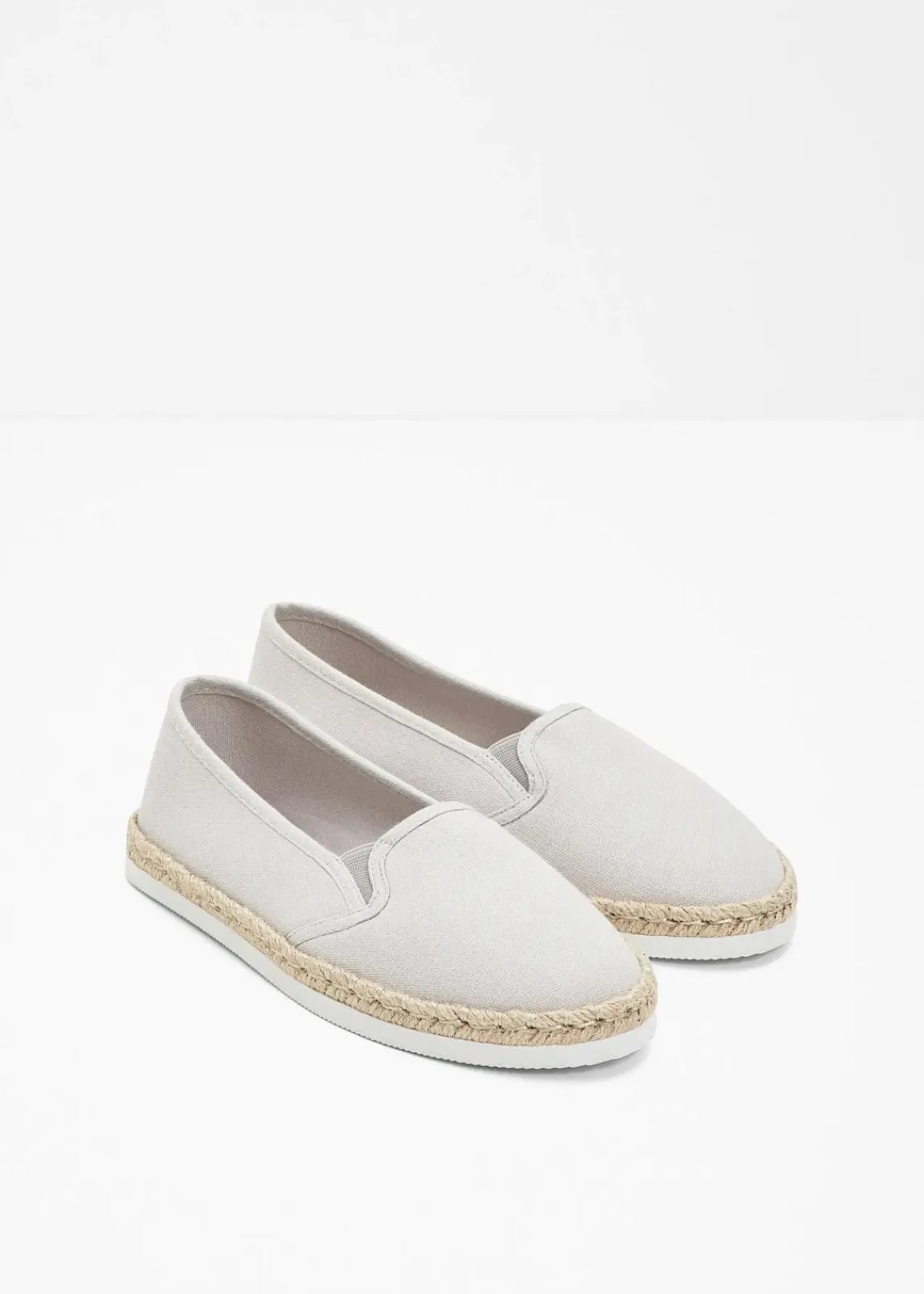 bonprix Schuhe & Accessoires In Spezialgrößen·Schuhe In Übergröße|Schuhe & Accessoires In Spezialgrößen·Elastischer Schaft^Espadrilles in Bast-Optik hellgrau