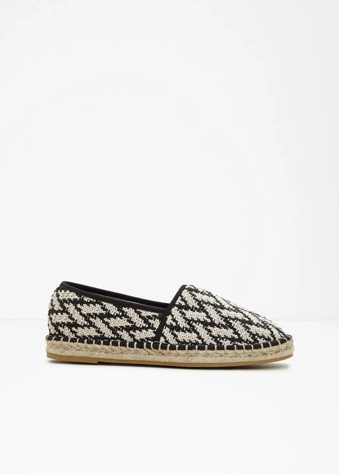 bonprix Strandmode|Slipper & Halbschuhe^Espadrilles in Bast-Optik schwarz/natur