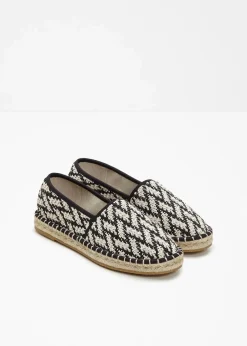 bonprix Strandmode|Slipper & Halbschuhe^Espadrilles in Bast-Optik schwarz/natur