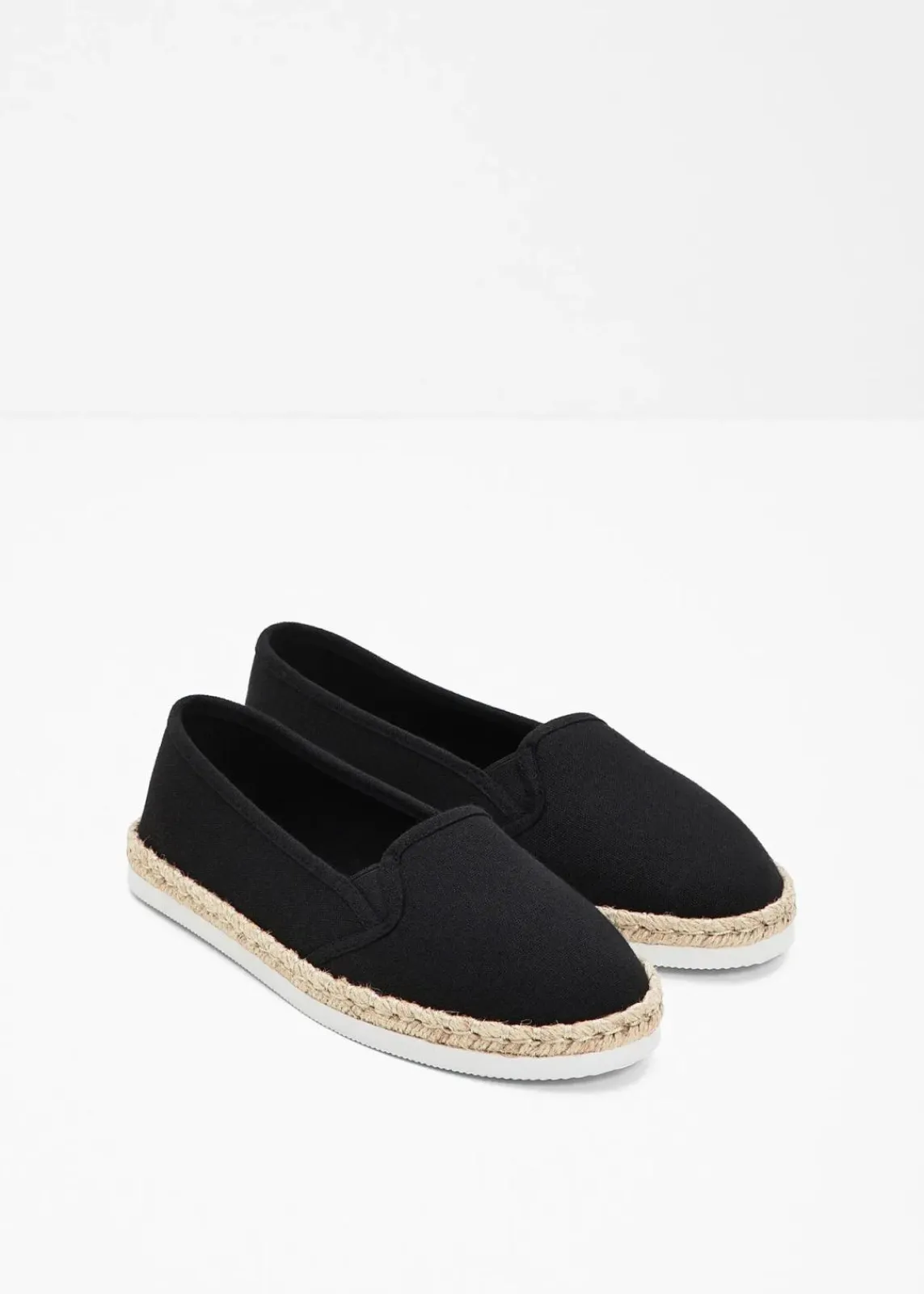 bonprix Strandmode|Slipper & Halbschuhe^Espadrilles in Bast-Optik schwarz