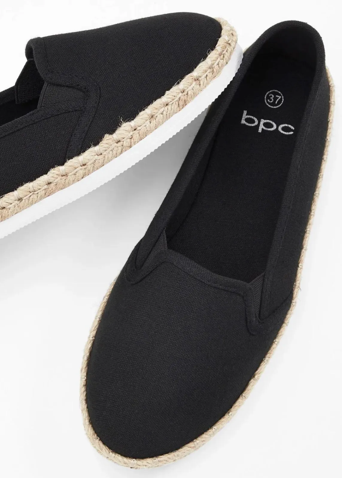 bonprix Strandmode|Slipper & Halbschuhe^Espadrilles in Bast-Optik schwarz