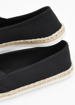 bonprix Strandmode|Slipper & Halbschuhe^Espadrilles in Bast-Optik schwarz
