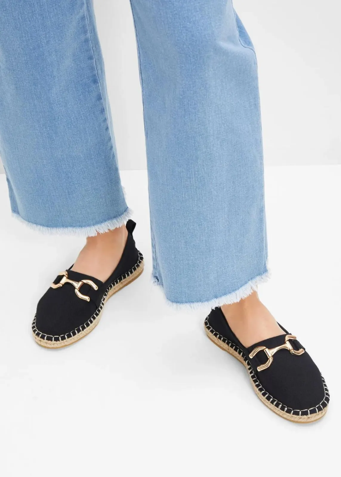 bonprix Strandmode|Slipper & Halbschuhe^Espadrilles mit Schnalle schwarz