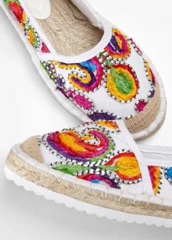 bonprix Slipper & Halbschuhe|Sommerschuhe^Espadrilles mit Stickerei weiß bunt