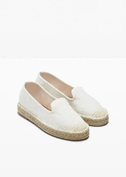 bonprix Slipper & Halbschuhe|Sommerschuhe^Espadrilles mit Stickerei sandbeige geblümt