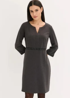 bonprix Bekleidung·Pullover & Strickjacken|Kleider^Etuikleid aus Punto di Roma anthrazit meliert