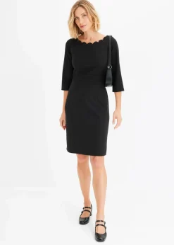 bonprix Kleider|Bekleidung·Pullover & Strickjacken^Etuikleid aus Punto di Roma schwarz