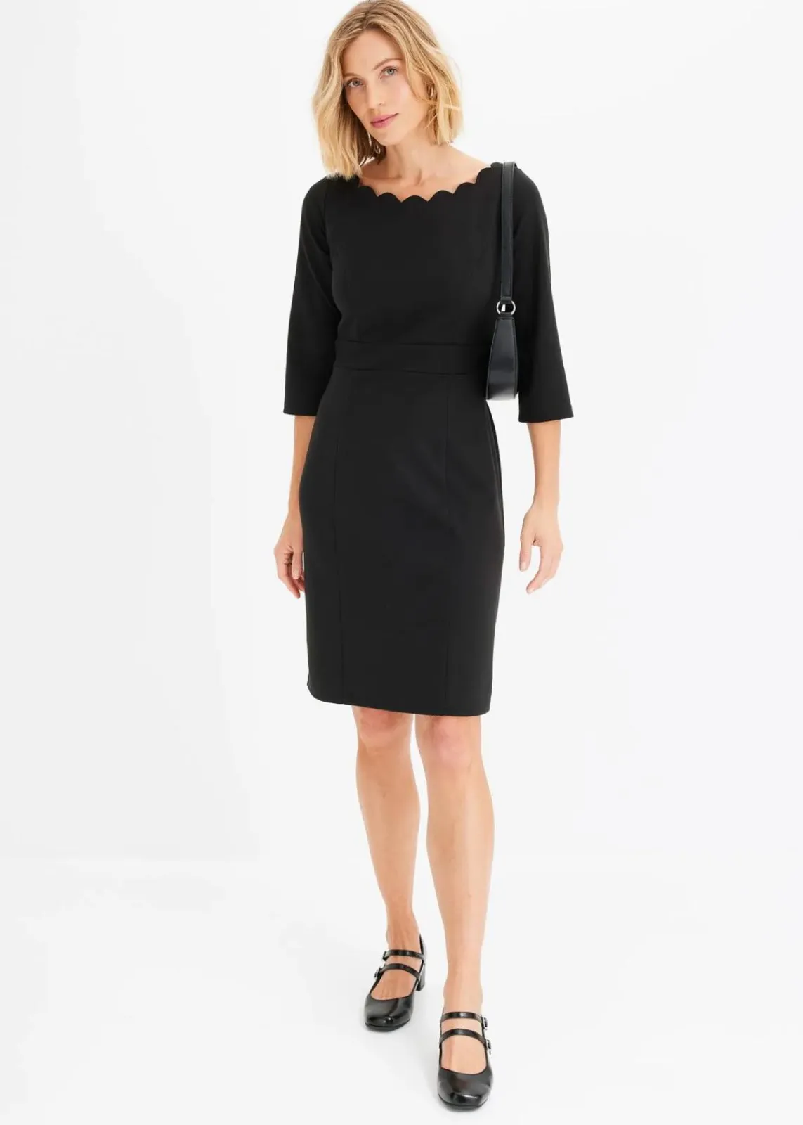 bonprix Kleider|Bekleidung·Pullover & Strickjacken^Etuikleid aus Punto di Roma schwarz