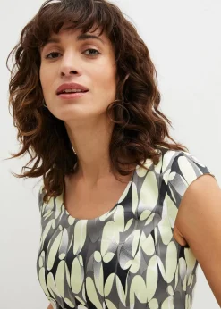 bonprix Bekleidung·Pullover & Strickjacken|Kleider^Etuikleid bedruckt helllimette bedruckt