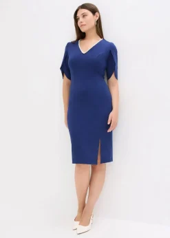 bonprix Bekleidung·Pullover & Strickjacken|Festliche Mode^Etuikleid mit Perlenapplikation mitternachtsblau