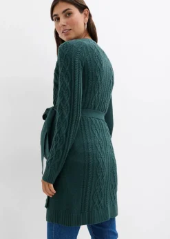 bonprix Bekleidung·Blazer|Umstandsmode^Extra lange Umstands-Strickjacke und Strickkleid aus Baumwoll-Mix tiefgrün