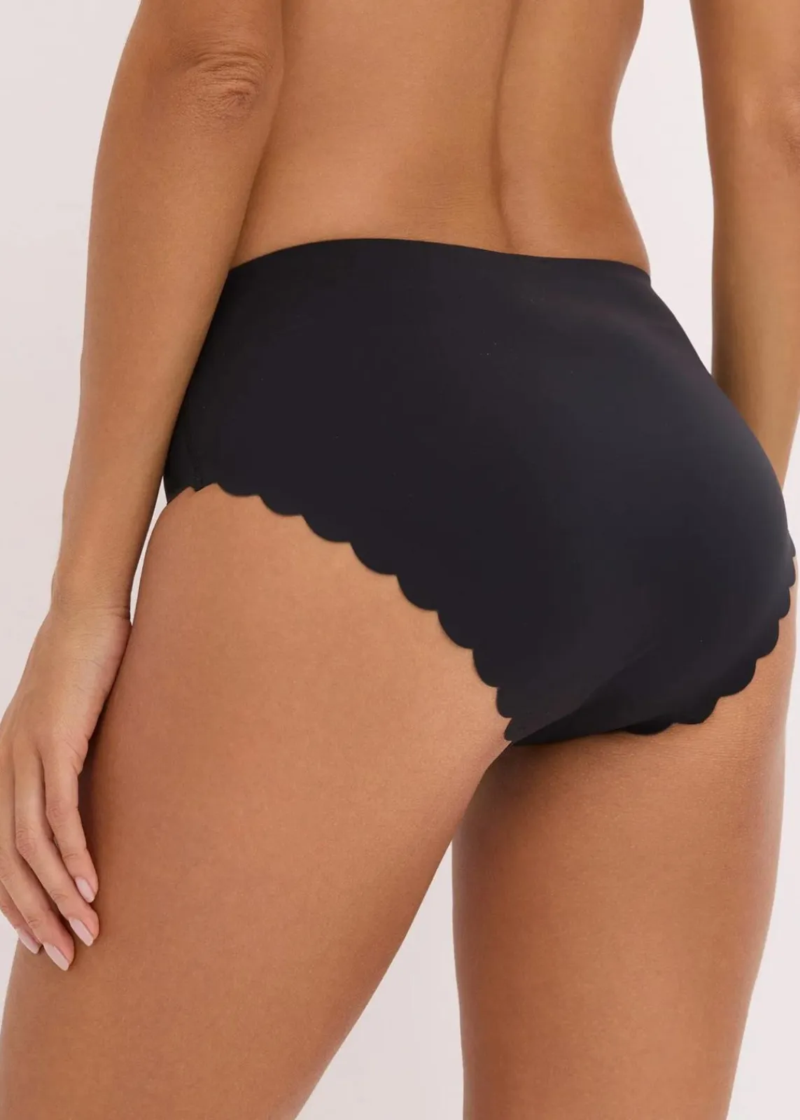 bonprix Höschen|Seamless^Feel Comfort Lasercut Slip (2er Pack) schwarz