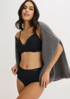 bonprix Bhs|Seamless^Feel Comfort Schalen-BH ohne Bügel ​mit Mesheinsatz schwarz