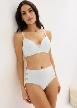 bonprix Wäsche·Bhs|Seamless^Feel Comfort Schalen-BH ohne Bügel mit Mesheinsatz cremeblau