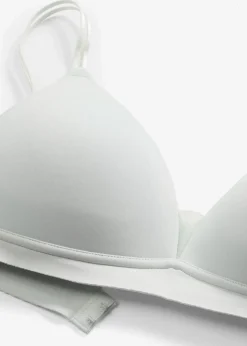 bonprix Wäsche·Bhs|Seamless^Feel Comfort Schalen-BH ohne Bügel mit Mesheinsatz cremeblau