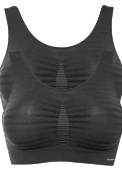 bonprix Wäsche·Basics|Wäsche·Bhs^Feel Comfort Seamless Bustier (2er Pack) 2x schiefergrau gestreift