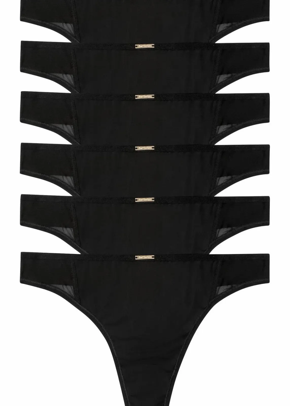 bonprix Wäsche·Basics|Wäsche·Höschen^Feel Comfort String Mikrofaser (6er Pack) schwarz