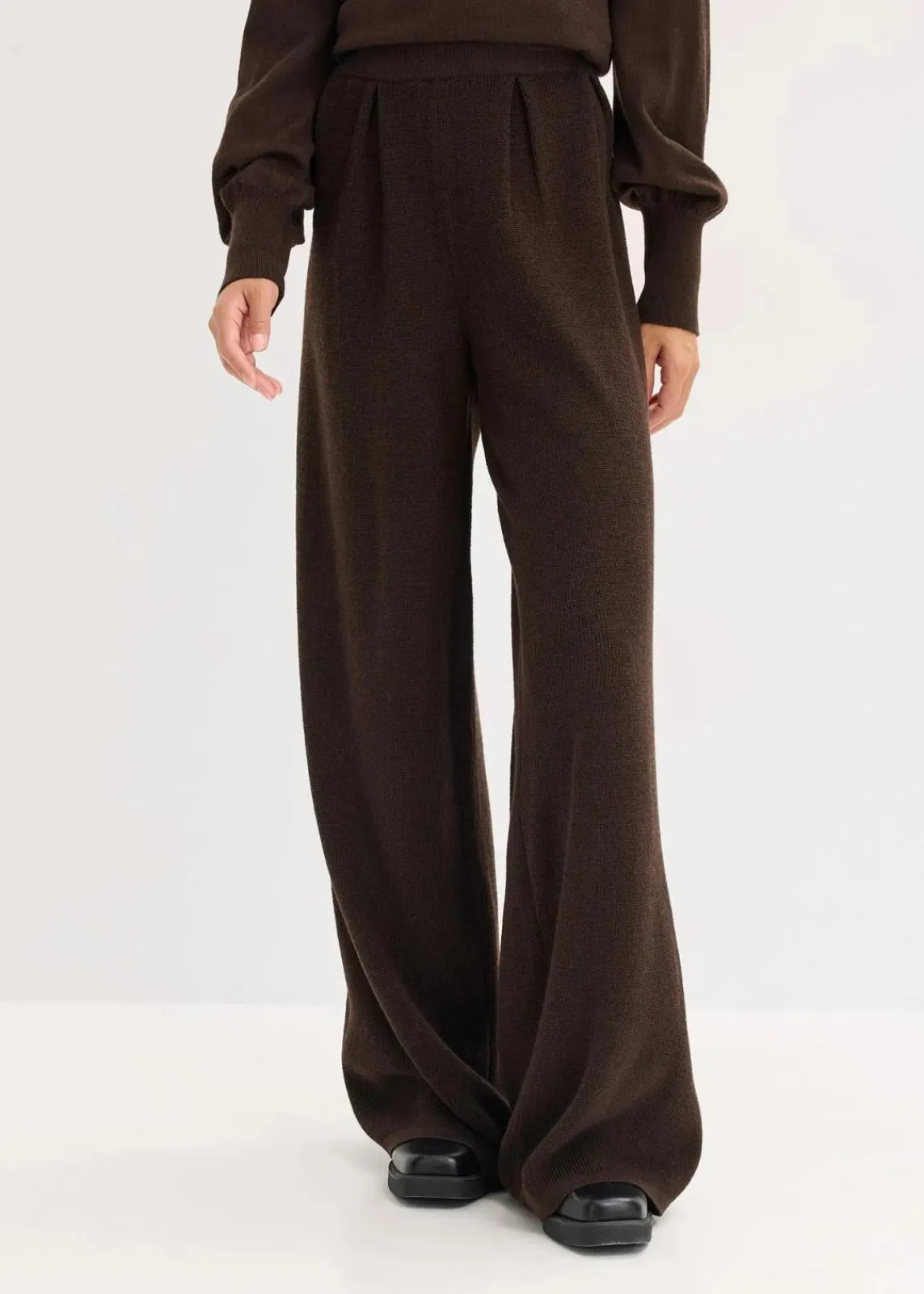 bonprix Hosen|Zweiteiler & Sets^Feinstrickhose dunkelbraun meliert