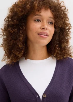 bonprix Bekleidung·Röcke|Bekleidung·Jeans^Feinstrickjacke pflaume