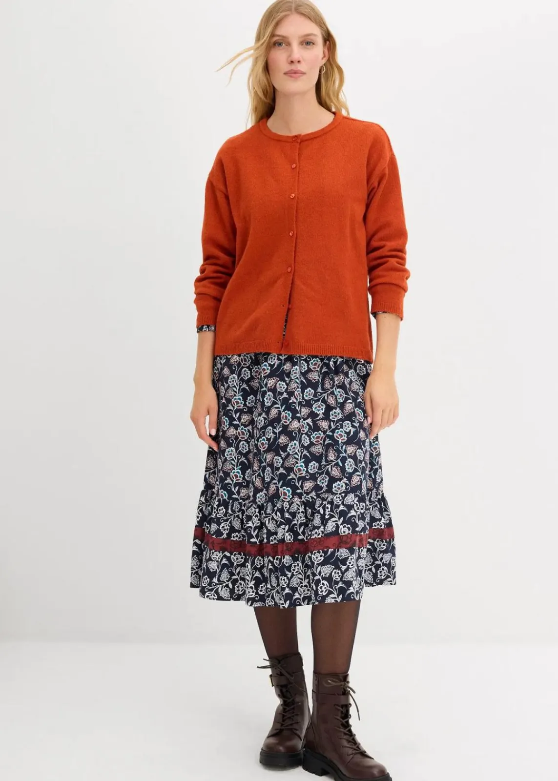 bonprix Bekleidung·Röcke|Bekleidung·Jeans^Feinstrickjacke lavaorange