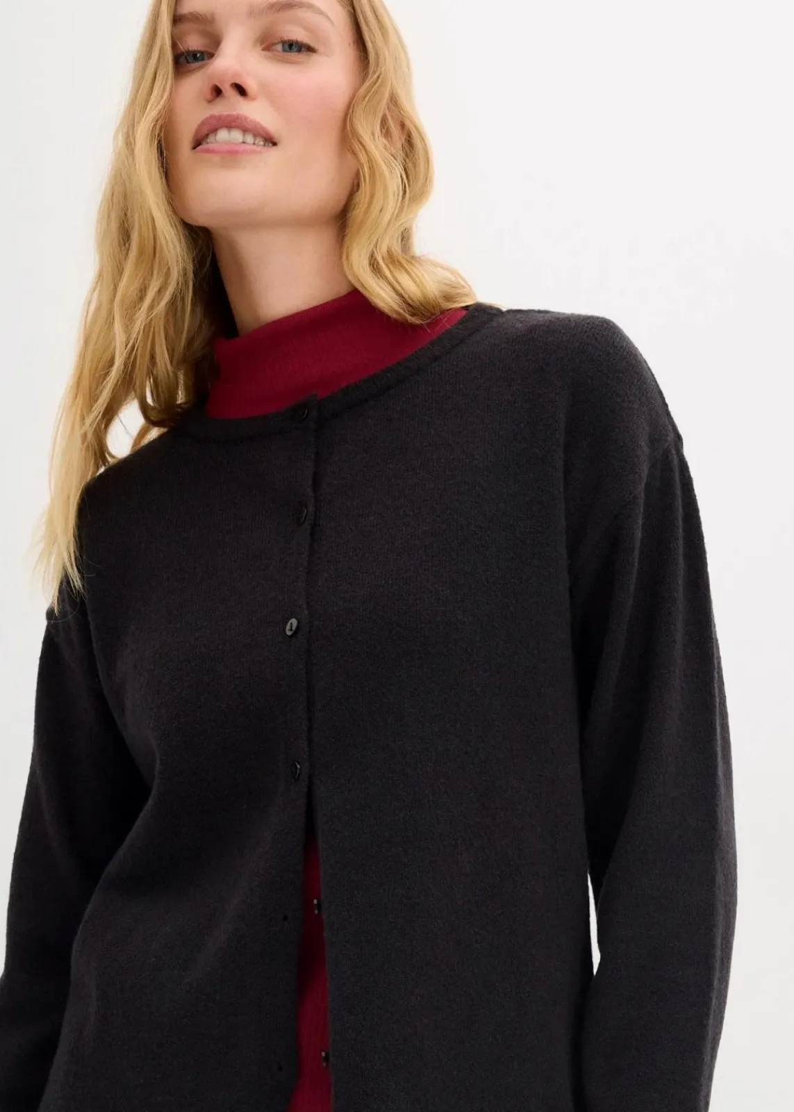 bonprix Strickmode|Pullover & Strickjacken^Feinstrickjacke schwarz